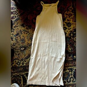 Old Navy body con dress XL cream midi